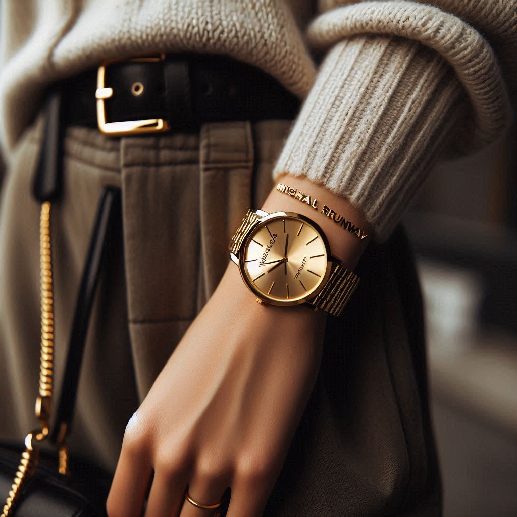 "Michael Kors Bradshaw Two-Tone Watch with an oversized dial and sophisticated design."