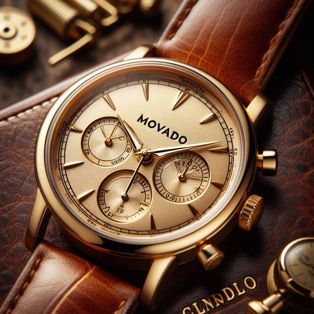 "Movado Bradshaw Two-Tone Gold Watch showcasing an oversized dial and sophisticated two-tone finish."